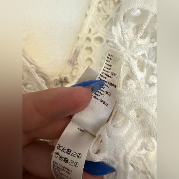 Myla London Vine Street Jumpsuit Sheer Crochet Resortwear Size Small White EUC - Picture 9 of 10